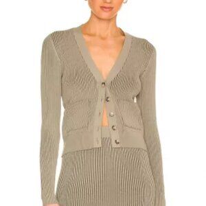 Anine Bing Layla Green Khaki and Olive Cardigan